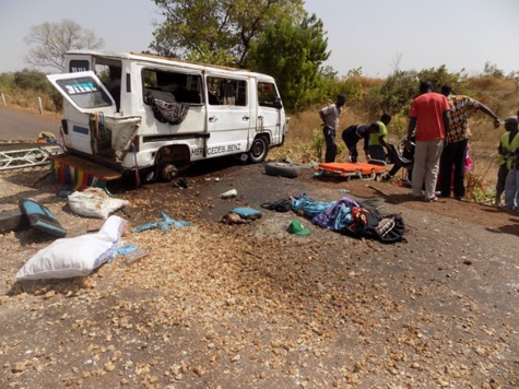 Violent accident à Gandiaye, 3 morts et 5 blessés enregistrés