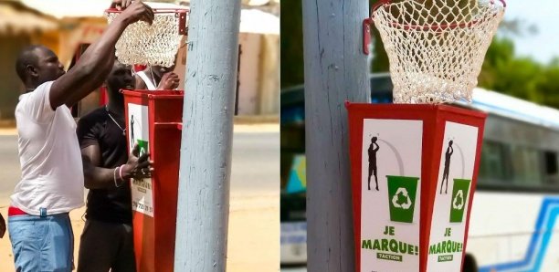 Sénégal Propre : Ce jeune homme invente des « Poubelle-Basket » pour lutter contre l’insalubrité