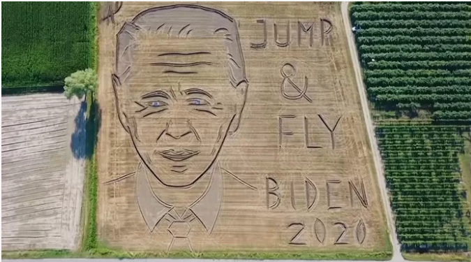 Insolite: Découvrez l’étonnant  portrait de Joe Biden dans un champ