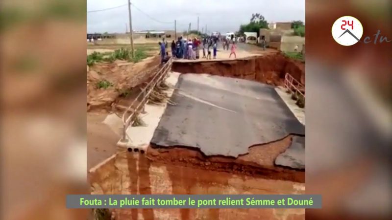 Video Fouta : La pluie a fait tomber le pont reliant Sémme et Douné