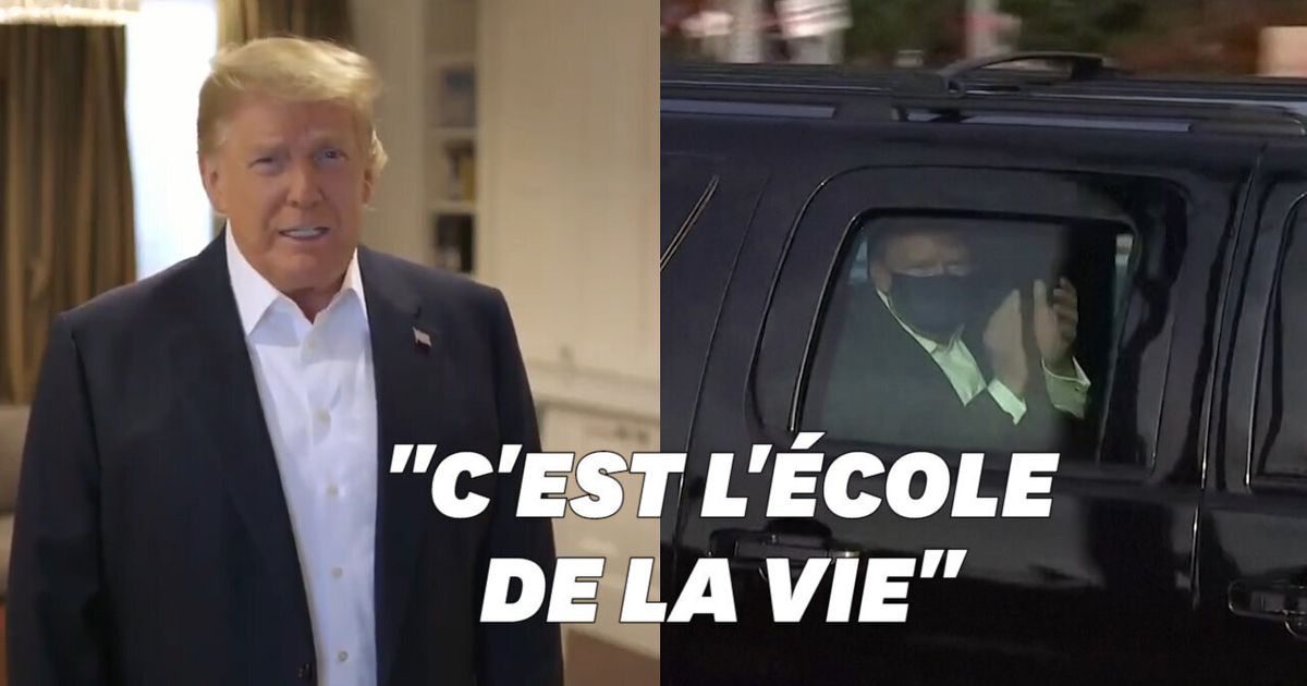 Donald Trump sort saluer ses partisans à l’extérieur de l’hôpital