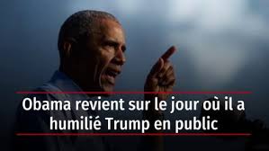 Barack Obama raconte comment il a humilié Donald Trump en public