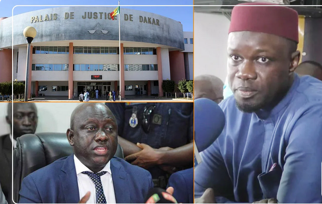 Départ Ousmane Sonko pour le Tribunal, cortège bloqué, lacrymogènes larguées