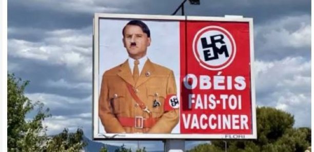 Des affiches comparant Emmanuel Macron à Hitler placardées dans le sud de la France