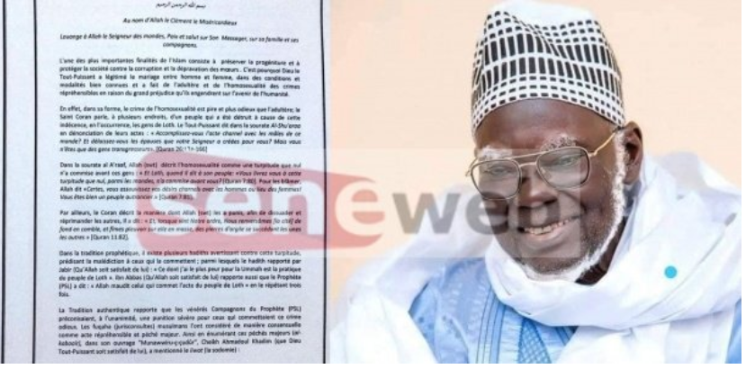 Rejet de la proposition de loi sur l’homosexualité : Touba hausse le ton !