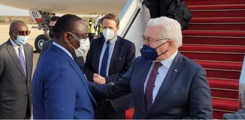 Inauguration du Stade du Sénégal : Les images de l’arrivée du président de l’Allemagne