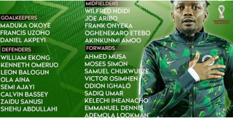 Barrages Mondial-2022 : Le Nigeria publie une liste de 25 joueurs avec Osimhen (Naples) et Ighalo (Al-Hilal Fc)