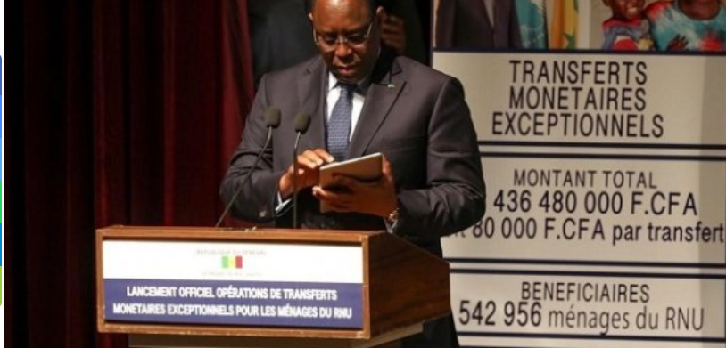 Lancement du Cash transfert de 80.000 fCfa : Macky Sall salue le « recul de la pauvreté »