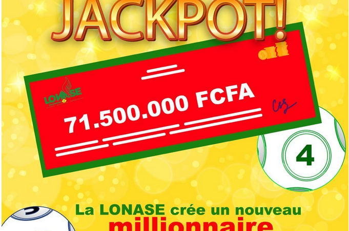 LONASE : Un heureux gagnant remporte 71 500 000F CFA au Sen Loto Jackpot !!!