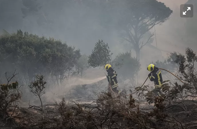 Quelque 500 pompiers portugais également mobilisés pour combattre un feu de forêt à Sintra