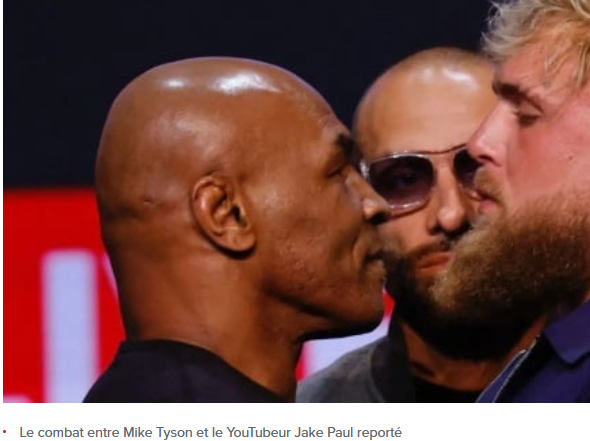 Le combat entre Mike Tyson et le YouTubeur Jake Paul reporté