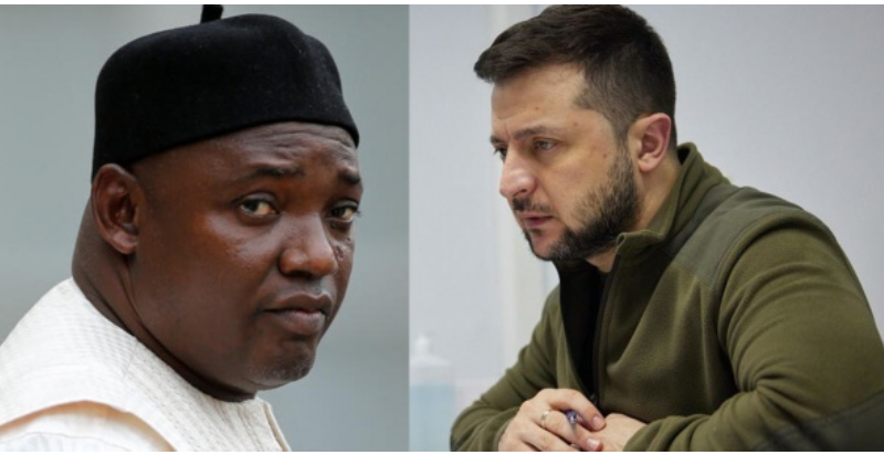 Ukraine : Le président Zelensky s’est entretenu avec son homologue gambien Adama Barrow