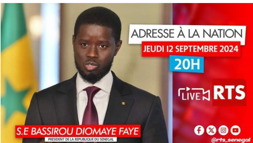 Le Président Bassirou Diomaye Faye va s’adresser à la Nation ce jeudi