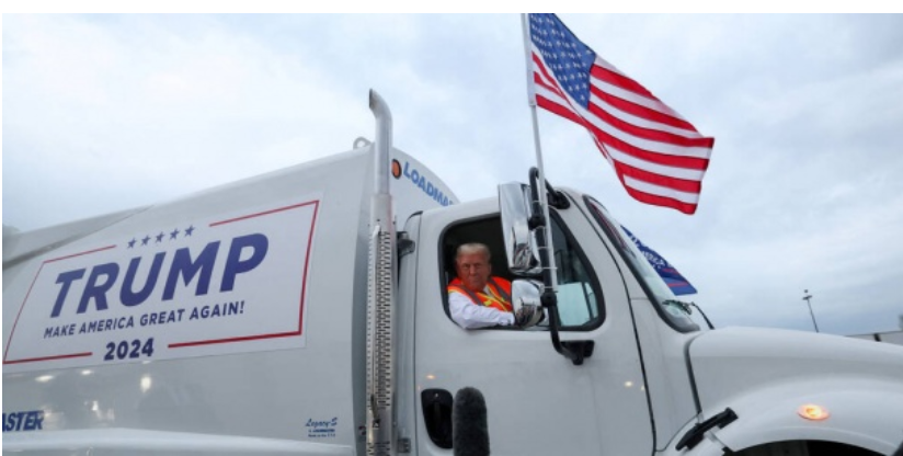 Elections américaines 2024 : Donald Trump fait campagne dans un camion-poubelle après les propos de Joe Biden sur les «ordures» trumpistes